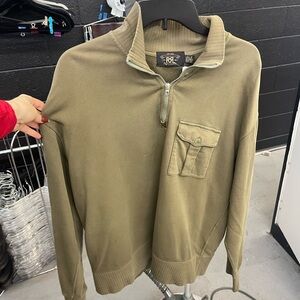 Ralph Lauren Men's Olive Zip-Up Sweater